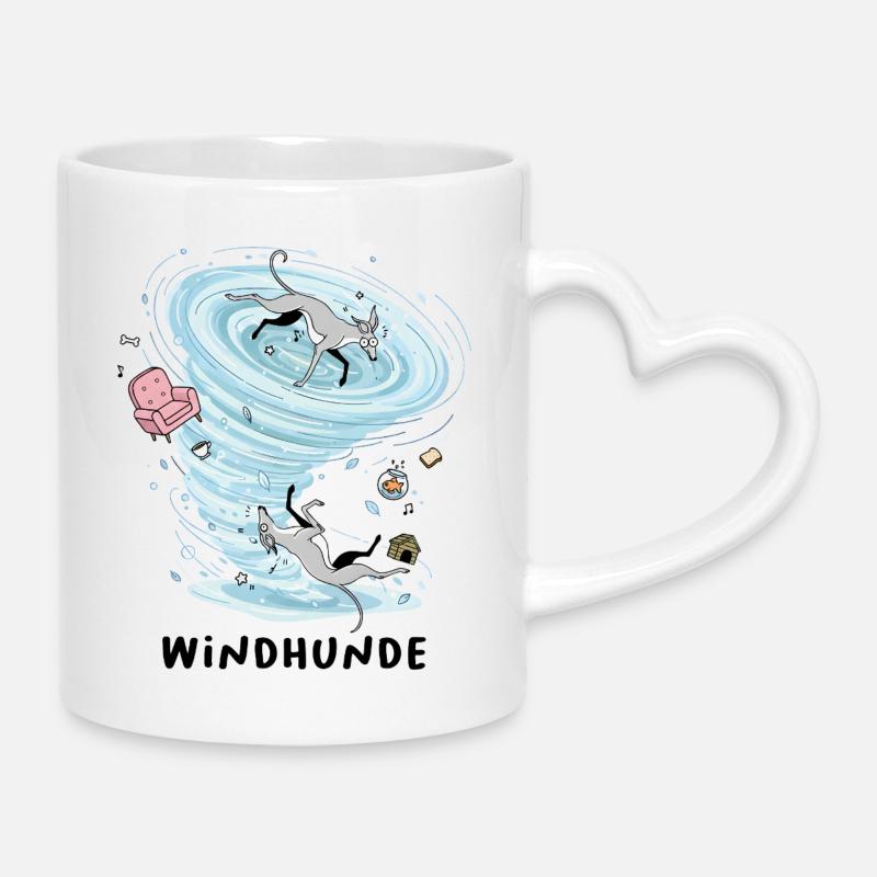 Greyhounds - Mug avec anse en forme de cœur - blanc