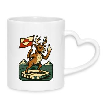 Greenland Shirt Reindeer Caribou - Tasse mit Herzhenkel - Weiß - Rechts