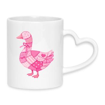 Patchwork Duck Pink - Mug with Heart-Shaped Handle - white - Right