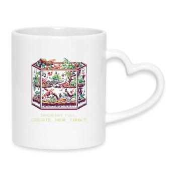 Terrarium voll? Neues Becken? | Terraristik - Tasse mit Herzhenkel - Weiß - Rechts