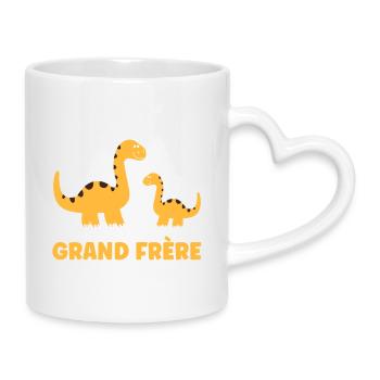 Dino Grand Frère Aventure - Mug avec anse en forme de cœur - blanc - Droite