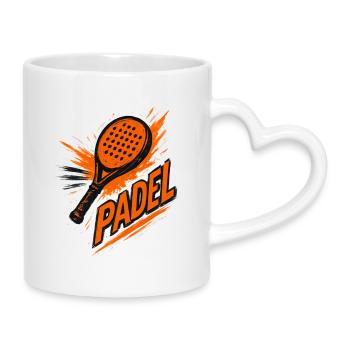 Padel-Racket – Padeliste - Tasse mit Herzhenkel - Weiß - Rechts