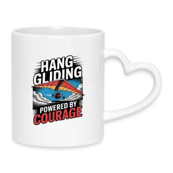 Drachenflieger Hängegleiter Luftsport Enthusiasten - Tasse mit Herzhenkel - Weiß - Rechts