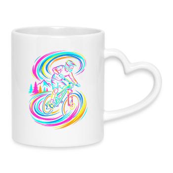 Mountain Biker - Mug with Heart-Shaped Handle - white - Right