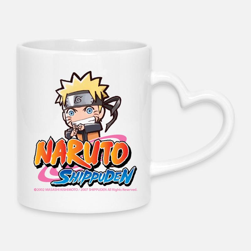 Naruto Shippuden Ninja Naruto - Mug avec anse en forme de cœur - blanc
