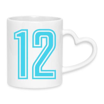 12- - Tasse mit Herzhenkel - Weiß - Rechts