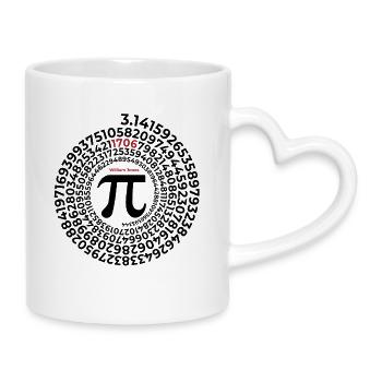 Pi Inventor | William Jones 1706 Numéro du cercle - Mug avec anse en forme de cœur - blanc - Droite