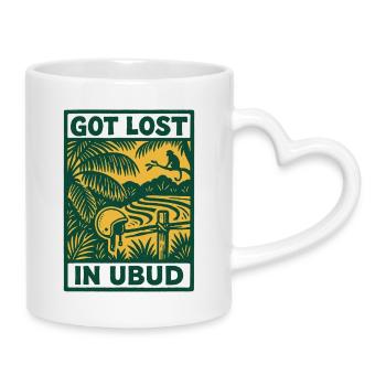Perdu à Ubud | Ambiance de voyage à Bali - Mug avec anse en forme de cœur - blanc - Droite