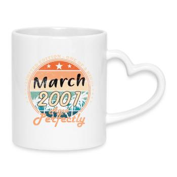 Mars 2001 | Cadeau d’anniversaire - Mug avec anse en forme de cœur - blanc - Droite