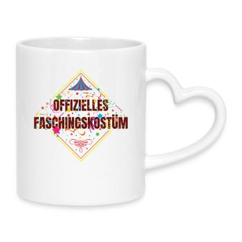 Offizielles Faschingskostüm - Tasse mit Herzhenkel - Weiß - Rechts