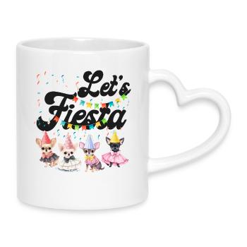 Chihuahua Chihuahueño Let's Fiesta - Mug with Heart-Shaped Handle - white - Right