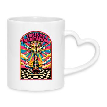 Ma méditation est bruyante | Didgeridoo - Mug avec anse en forme de cœur - blanc - Droite