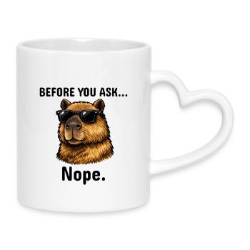 Capybara NOPE Not today Retro T-Shirt - Mug with Heart-Shaped Handle - white - Right
