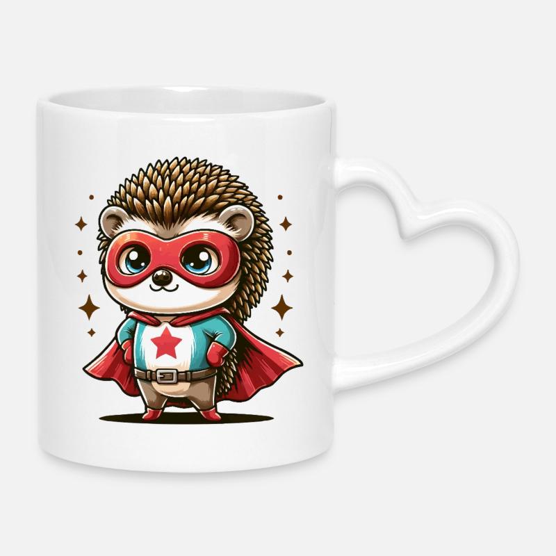 Igelheld Cape - Tasse mit Herzhenkel - Weiß