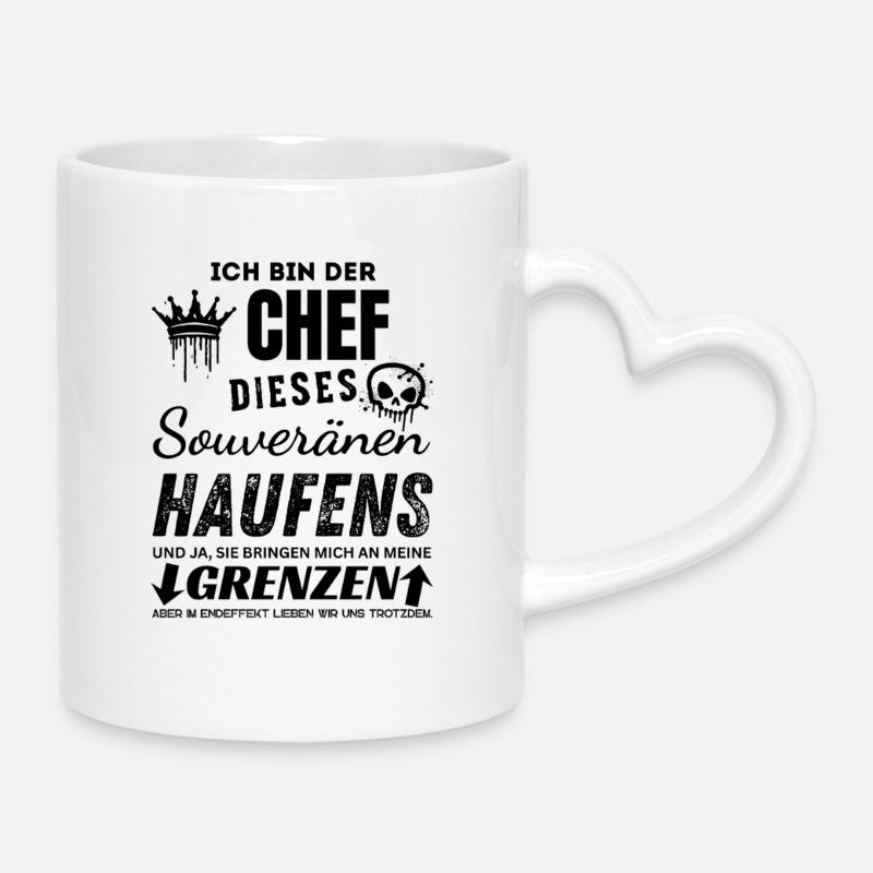 Stolzer Chef des souveränen Haufens Chef Geschenk - Mug with Heart-Shaped Handle - white