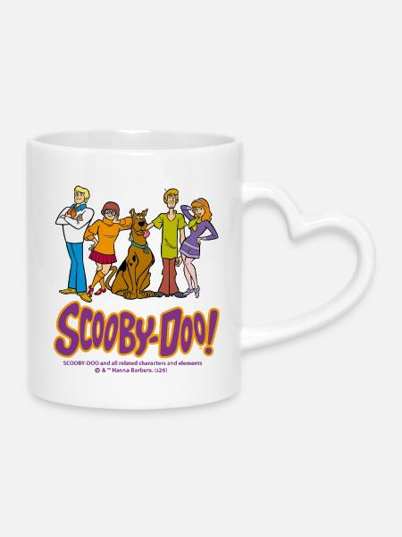 Scooby-Doo Avec Shaggy Et Bande - Mug avec anse en forme de cœur - blanc