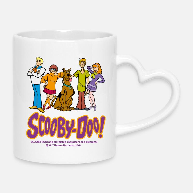 Scooby-Doo Avec Shaggy Et Bande - Mug avec anse en forme de cœur - blanc