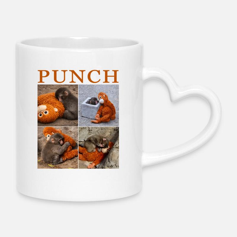 Équipe Monkey Punch - Mug avec anse en forme de cœur - blanc
