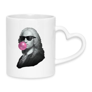Baroque Portrait Bubblegum Pop - Mug with Heart-Shaped Handle - white - Right