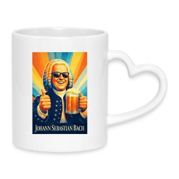 Johann Sebastian Bach - Mug with Heart-Shaped Handle - white - Right