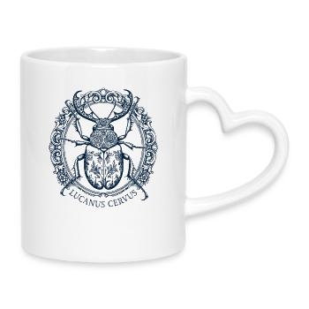 Lucanus Servus - Hirschkäfer - Mug with Heart-Shaped Handle - white - Right