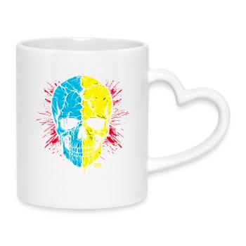Skull Split Neon Palette - Mug with Heart-Shaped Handle - white - Right