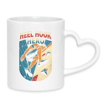 Escalade en salle, escalade en salle, Heel Hook Hero - Mug avec anse en forme de cœur - blanc - Droite