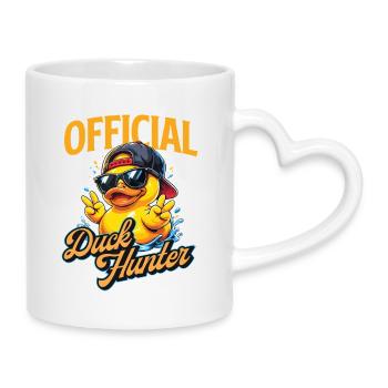 Amoureux officiel officiel du canard canard en caoutchouc - Mug avec anse en forme de cœur - blanc - Droite