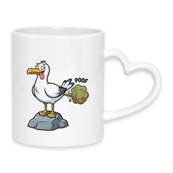 North German Humor Saying: MOIN - Mug with Heart-Shaped Handle - white - Right