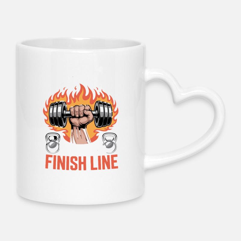 This Is A Lifestyle There Is No Finish Line - Mug with Heart-Shaped Handle - white