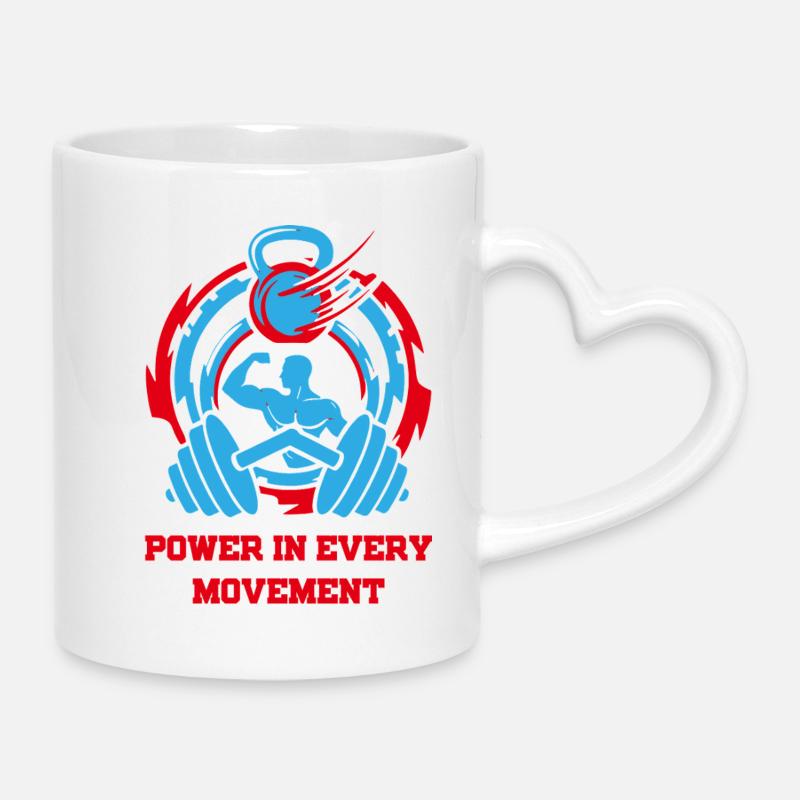PouvoirInTousMouvements - Mug avec anse en forme de cœur - blanc