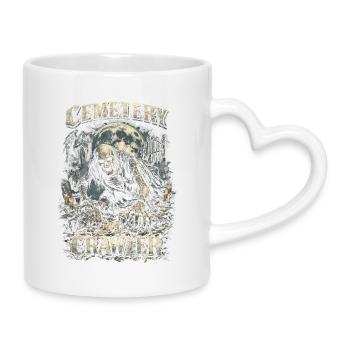 Friedhof Goth Humor Cemetery Crawler - Tasse mit Herzhenkel - Weiß - Rechts