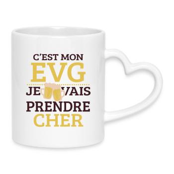 C’est Mon EVG Je Vais Prendre Cher Humour  - Mug avec anse en forme de cœur - blanc - Droite