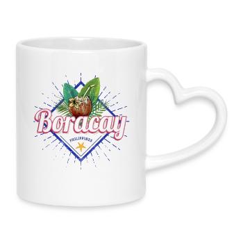 Boracay Insel auf den Philippinen mit Kokosnuss - Mug avec anse en forme de cœur - blanc - Droite