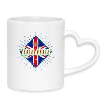 London Stadt UK United Kingdom England Souvenir - Tasse mit Herzhenkel - Weiß - Rechts