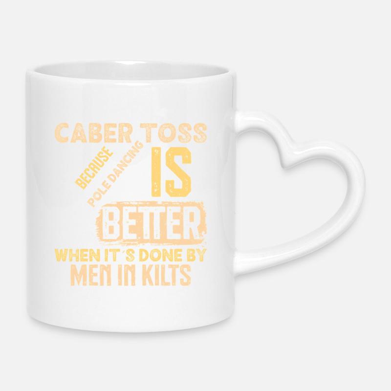  Caber Toss Pole Dancing Scottish Highland - Mug with Heart-Shaped Handle - white