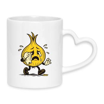 Tearful Onion Mascot - Mug with Heart-Shaped Handle - white - Right