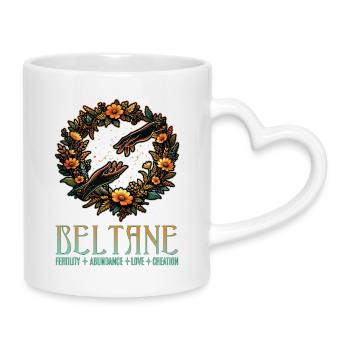 Beltane Fruchtbarkeit Fülle Liebe Erschaffung Sommer - Tasse mit Herzhenkel - Weiß - Rechts