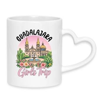 Guadalajara Girls Trip - Mug with Heart-Shaped Handle - white - Right