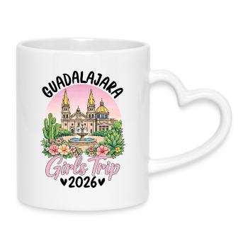 Guadalajara Girls Trip 2026 - Mug with Heart-Shaped Handle - white - Right