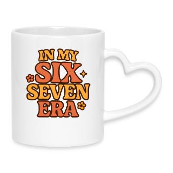 Dans mon mème d’humour italien de la pourriture cervementale de l’ère 67 des Six Sept - Mug avec anse en forme de cœur - blanc - Droite