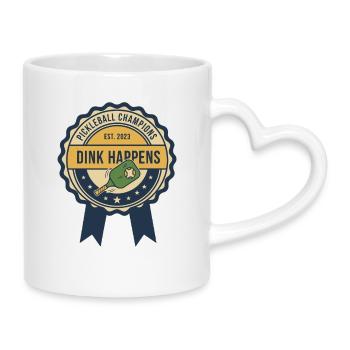 Joueur drôle de pickleball Dink Happens Champions - Mug avec anse en forme de cœur - blanc - Droite