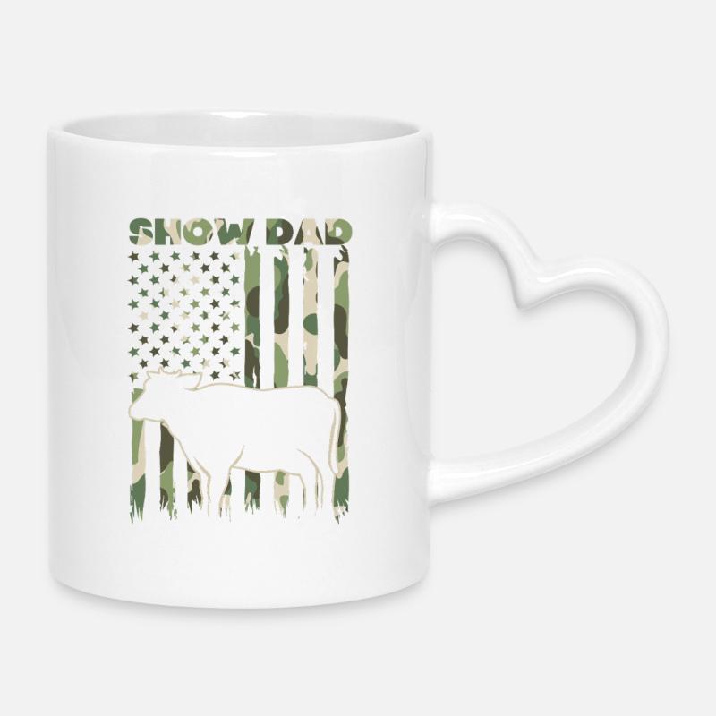 Éleveurs d’élevage Bétail - Mug avec anse en forme de cœur - blanc