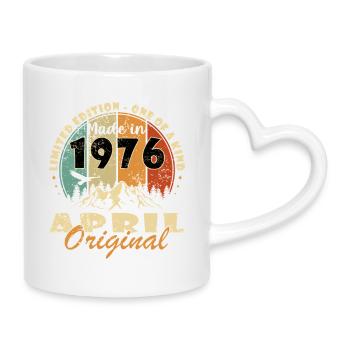 Jubilee year April 1976 - Mug with Heart-Shaped Handle - white - Right