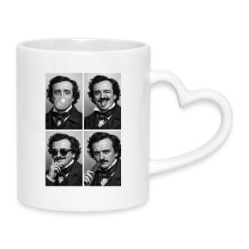 Edgar Allan Poe Fotostreifen - Tasse mit Herzhenkel - Weiß - Rechts