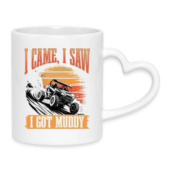 UTV Off Road 4 Wheeler Side by side - Tasse mit Herzhenkel - Weiß - Rechts