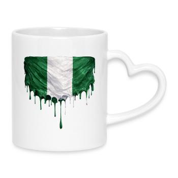 Drapeau nigérian dans une peinture colorée - Mug avec anse en forme de cœur - blanc - Droite