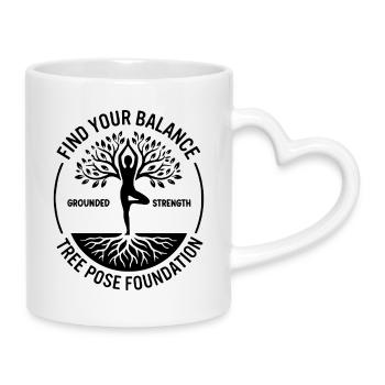 Yoga Find Your Balance Mindfulness - Mug with Heart-Shaped Handle - white - Right