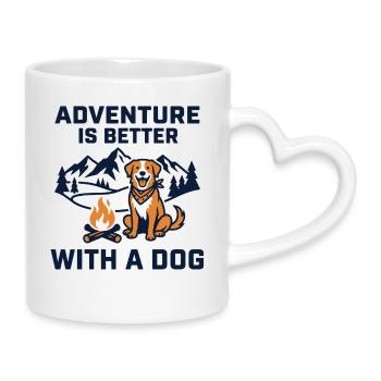 L’aventure est meilleure avec un design de chien - Mug avec anse en forme de cœur - blanc - Droite