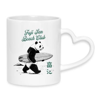 Fuji San Surf Club Panda - Mug avec anse en forme de cœur - blanc - Droite